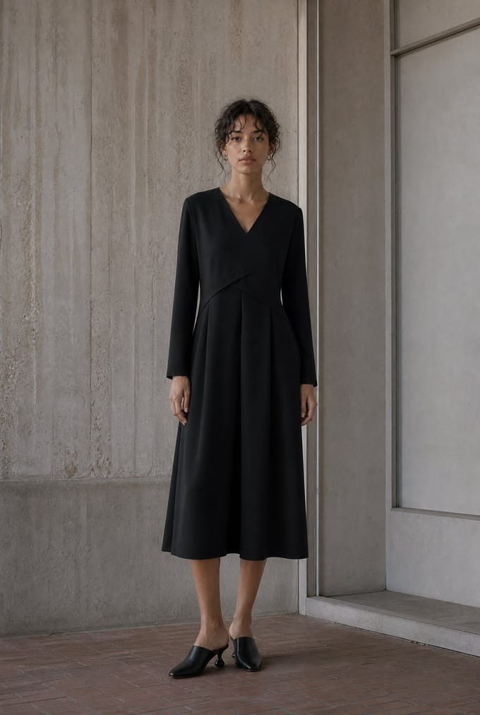 Anita dress technical jersey | Black - Black / S