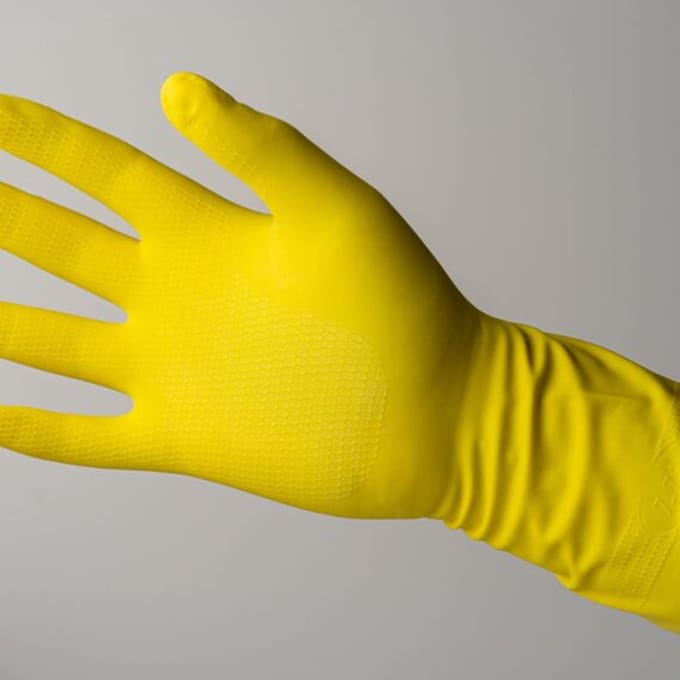 Comfort Rubber Huishoudhandschoenen | Geel | S | 144 paar