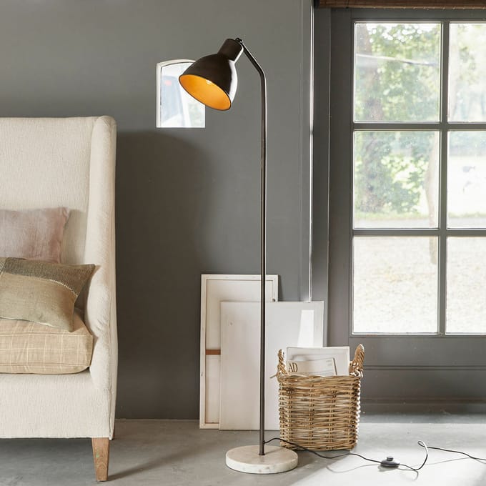 LOBERON Vloerlamp Mockville zwart/wit