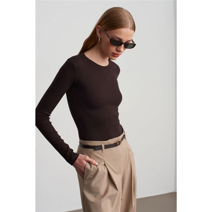 Slim Fit Crew Neck Jersey Romper