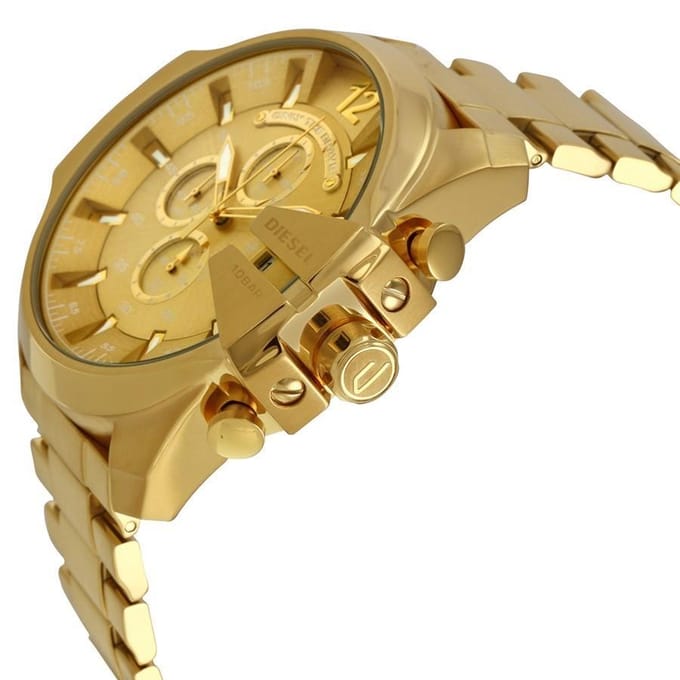 Diesel Mega Chief DZ4360 Herenhorloge 51 mm - Goudkleurig