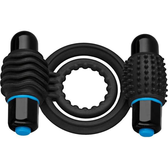 OptiMALE - Vibrerende Double Cockring - Zwart