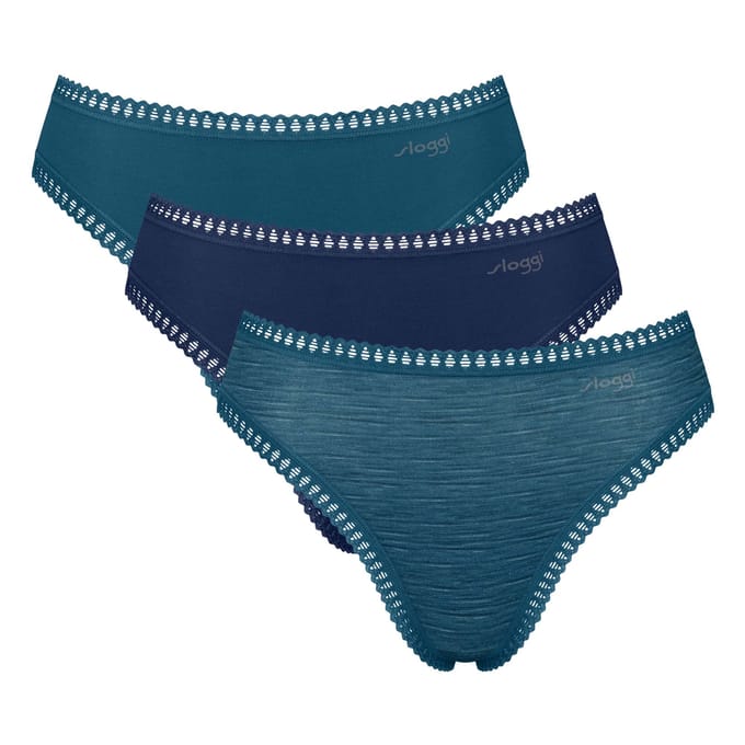Sloggi GO Crush High leg C3P Dames Onderbroek - TURQUOISE