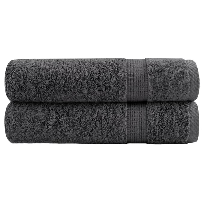 vidaXL - Badhanddoeken - SOLUND - 2 - st - 600 - g/m² - 100x150 - cm - antraciet