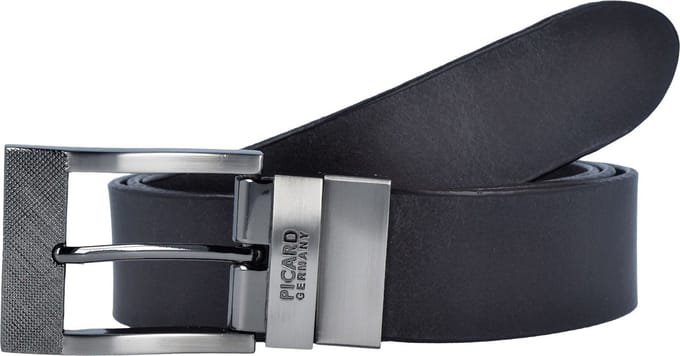 PICARD Leren Riem Belt Leather Belt W110 Cafe Donkerbruin Zwart