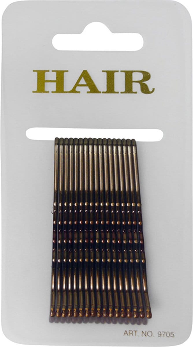 Haarspeld - Haarschuifje 6.0cm Basic Effen - Goud-Bruin - 18 stuks op kaart