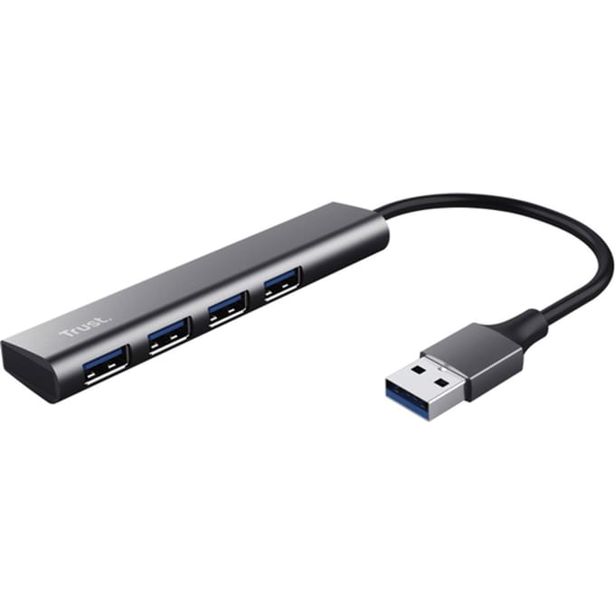 Trust Halyx-4-port 24947 USB-hub 1 + 4 poorten USB-A USB 3.2 Gen1 5 GBit/s Donkergrijs