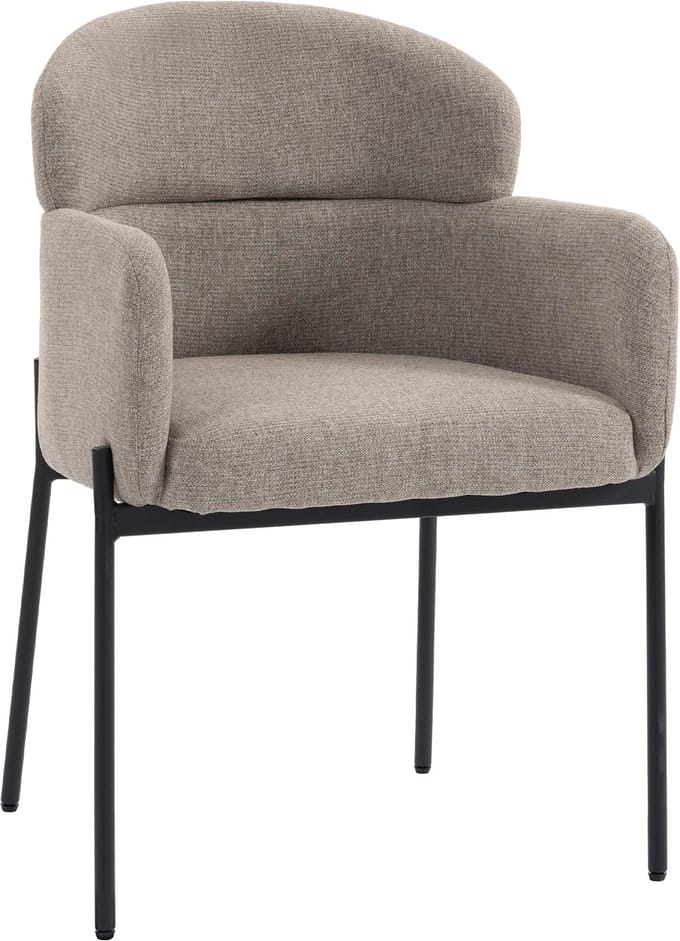 HOMCOM - Accentstoel - Chenille (100% polyester) - 60 x 57 x 83 cm - Lichtbruin