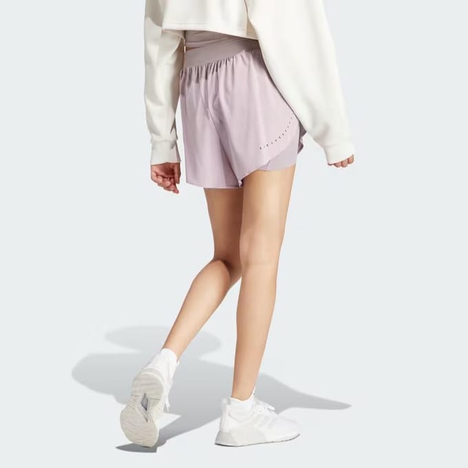 Adidas Designed For Training Heat.Rdy Hiit 2-in-1 Shorts met Elastische Taille Dames Onderkleding Lichtpaars IU1140 M white