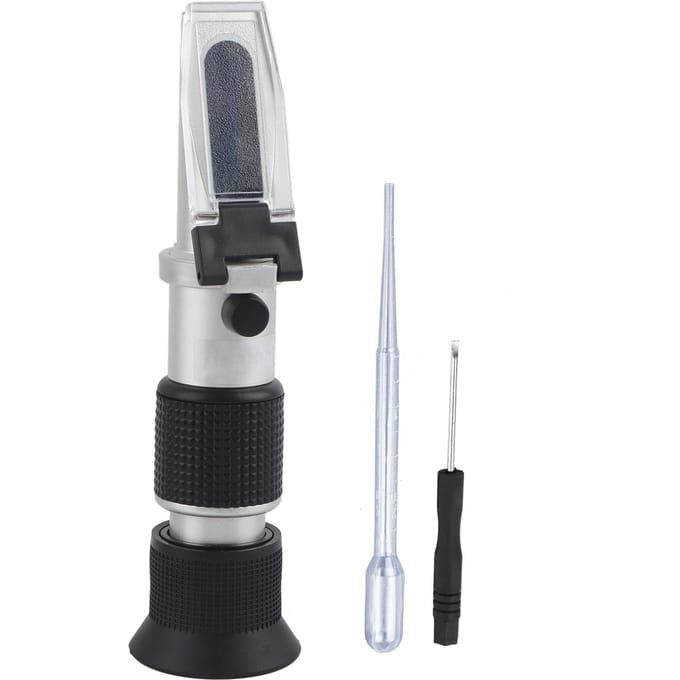 Réfractomètre à miel portable 58-90 pour cent  (teneur en sucre) Mètre de concentration de miel gray