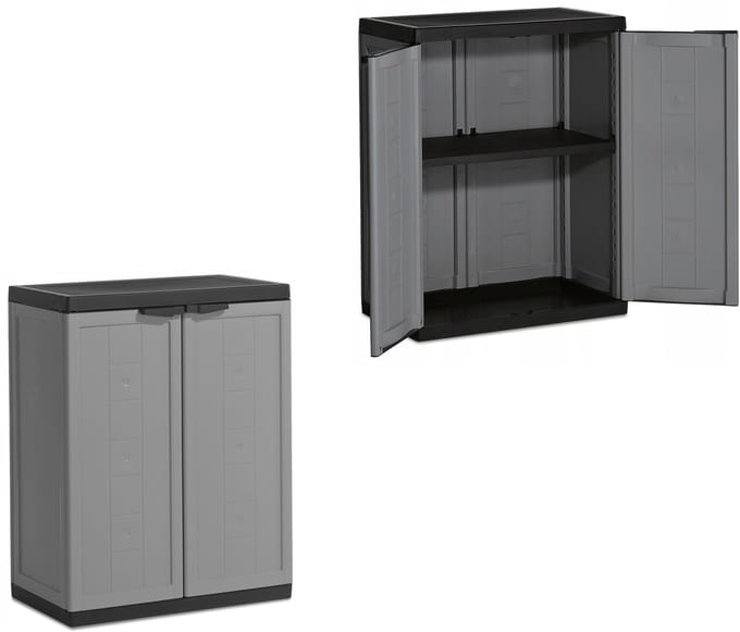 Kis Jolly Opbergkast laag - 68x85x39 cm - Grijs/Zwart