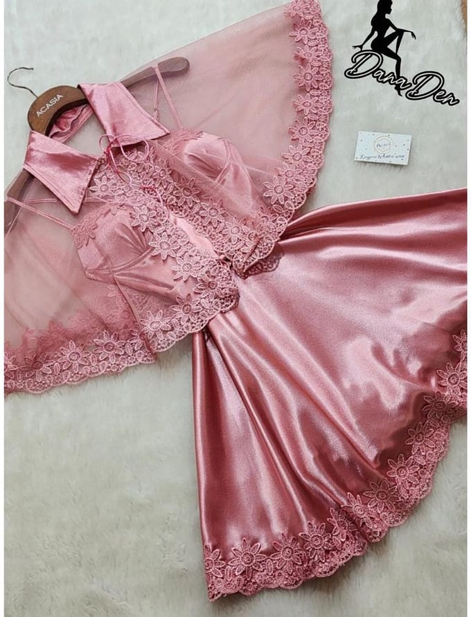 Luxe Satijnen Lingerie Set - Pink