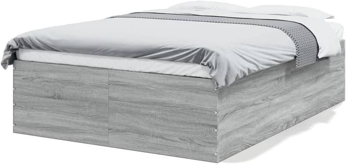 Bedframe grijs - Houten bed - Slaapkamer inrichten - Massief houten frame - 140x190 cm - Grijs