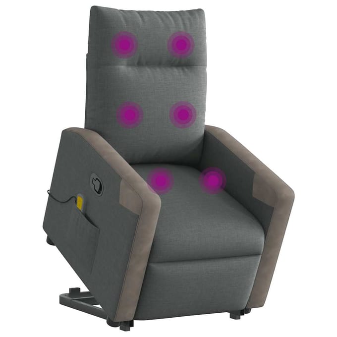 vidaXL - Sta-op-massagestoel - verstelbaar - stof - donkergrijs
