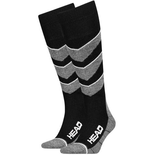 HEAD Skisokken Unisex V-Shape Kneehigh 2-pack Black Combo-35/38