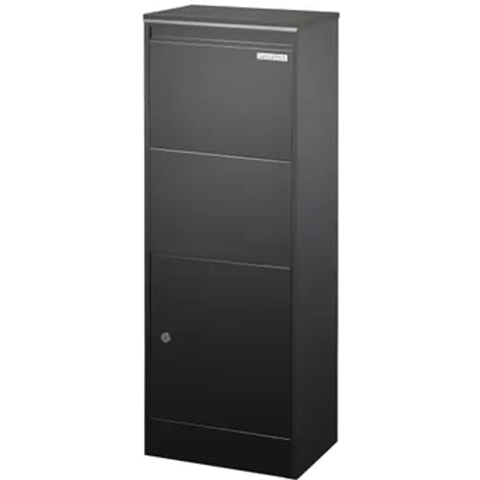 Central Park Pakketbrievenbus Parcelpal 8000 - Staal - Zwart - 41x105x23cm