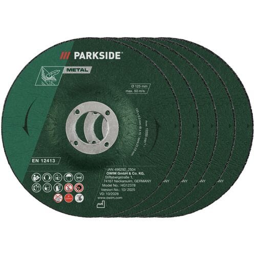 PARKSIDE Haakse slijper accessoires (Slijpschijven 5-delig)