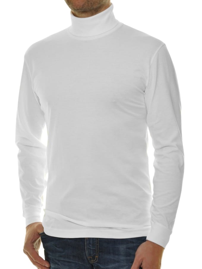 Ragman Long Sleeve Uni Col T-Shirt Single Jersey Wit / male