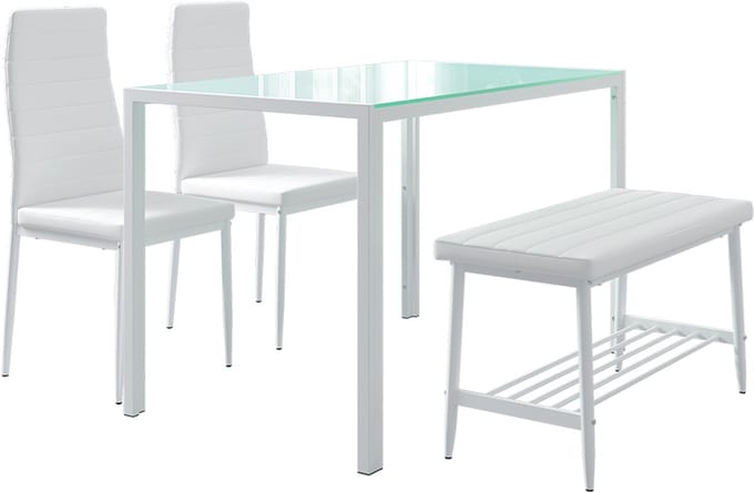 Vicco Grand Eettafel set – 120 x 70 cm 4 delen Wit