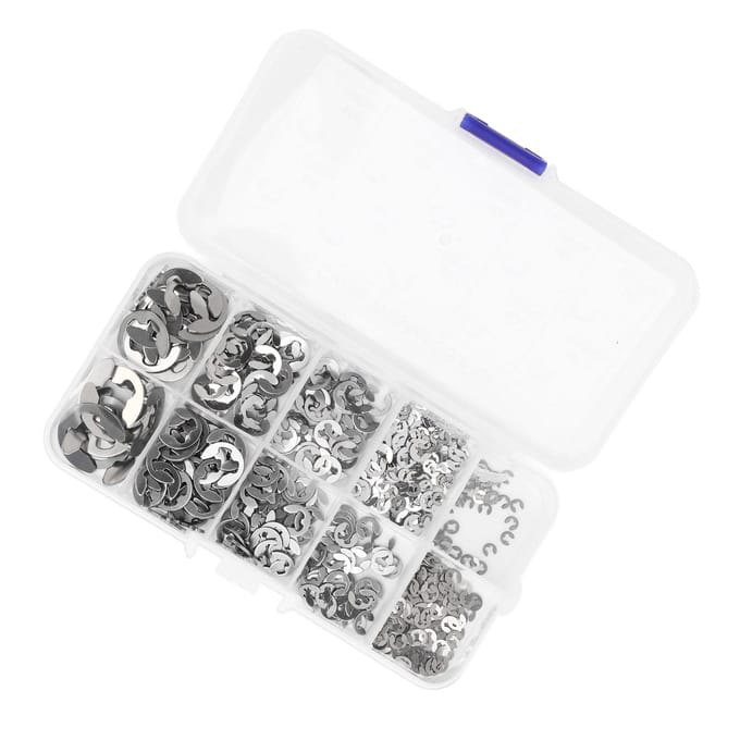 580 stuks E Circlip Ringen Set met Opbergdoos Roestvrij Staal Stevige Bevestiging E Type Borgring