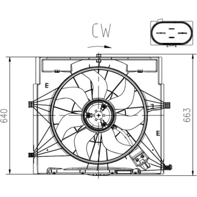 Koelventilatorwiel, motorkoeling NRF 47920