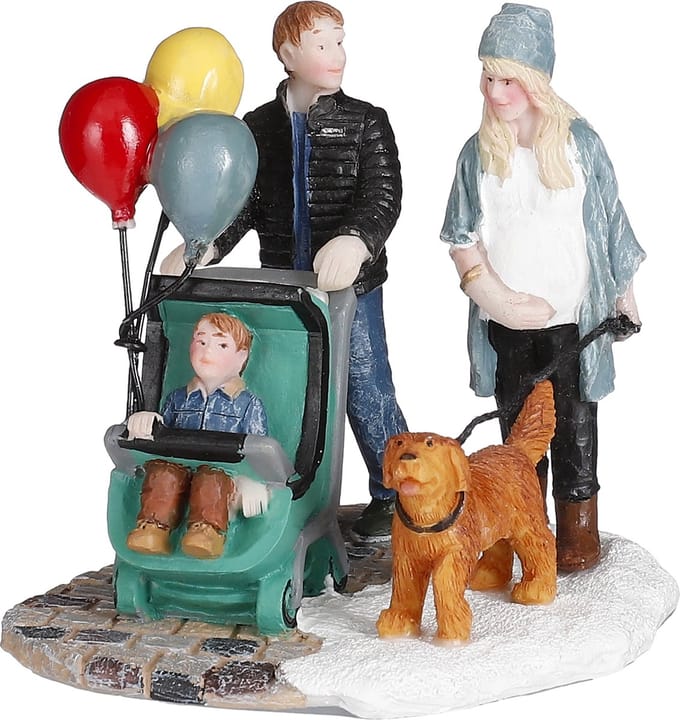 Luville - Park visitors - l7,5xb6,5xh7cm - Kersthuisjes & Kerstdorpen