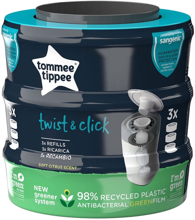 Tommee Tippee twist and click Luieremmernavulling - 3 stuks - compatibel met Sangenic Tec