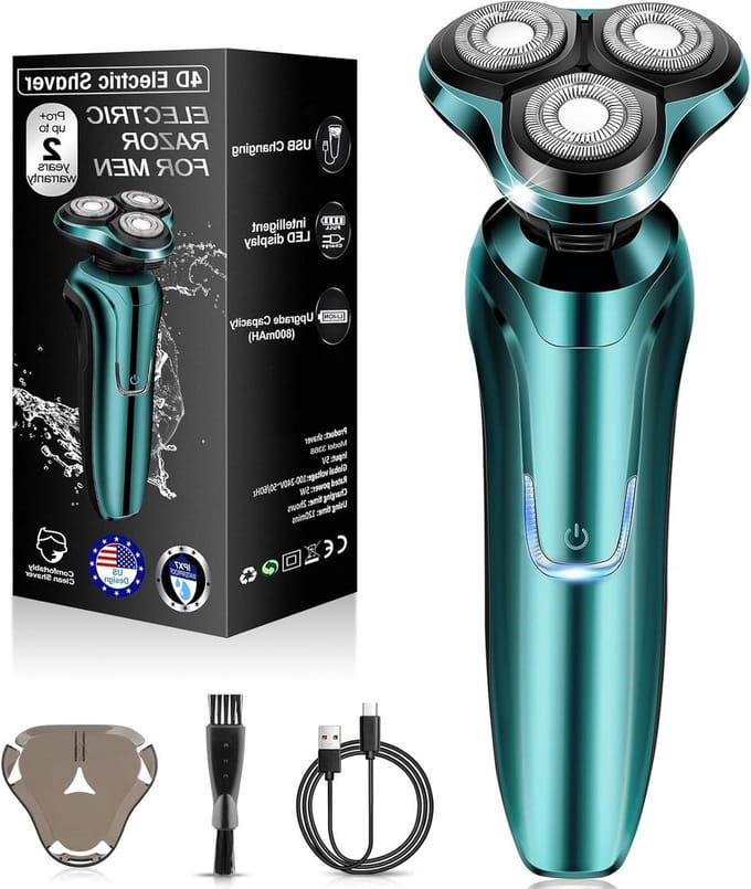 Elektrisch Scheerapparaat - Shaver Heren - Glad Scheren - 3D Flexibele Scheerkoppen - 100 gram - Zwart