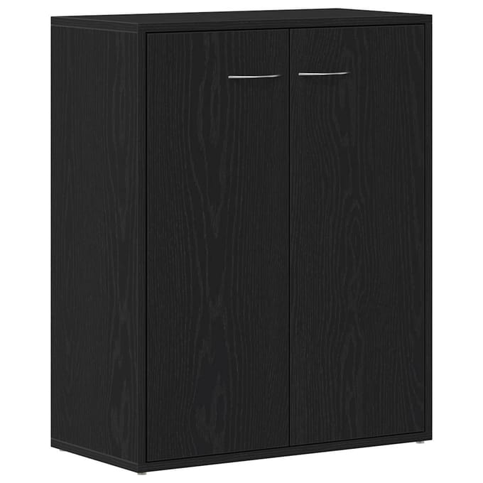 vidaXL - Dressoir - Zwart - Eiken - 60x30x75 - cm - Engineered - Wood