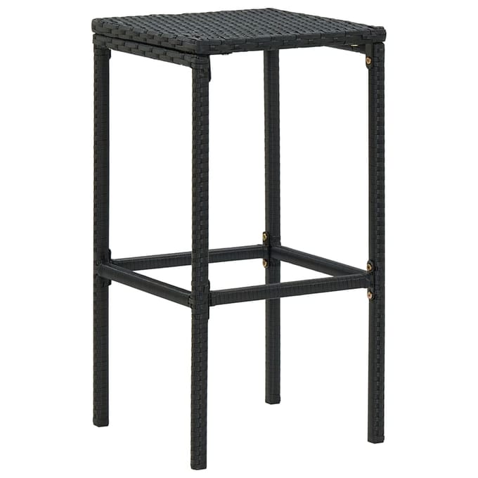 vidaXL - Barkrukken - met - kussens - 2 - st - poly - rattan - zwart