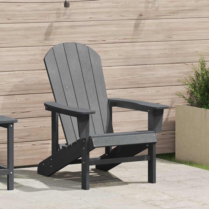 vidaXL Adirondack-stoel Lichtgrijs 82 x 74 x 92 cm HDPE