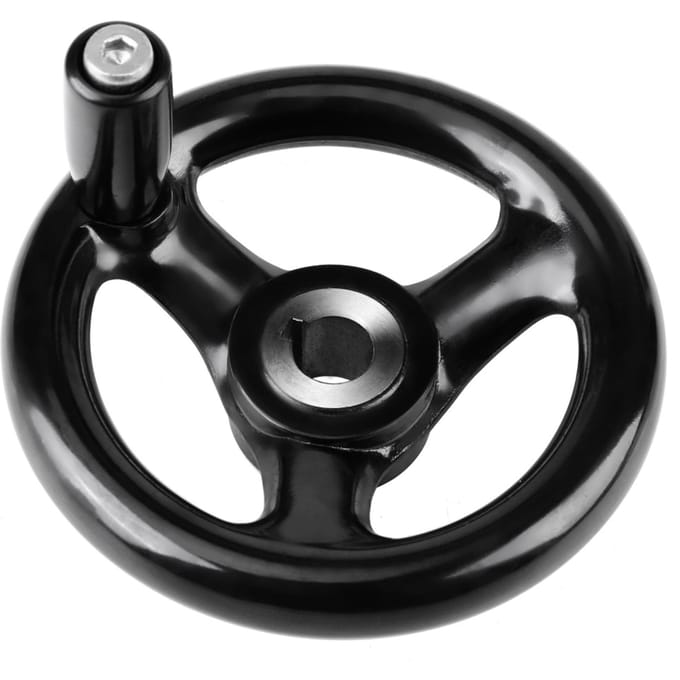 1 ST 12*100mm Zwart Rond 3 Spaaks Handwiel voor Draaibank Freesmachine