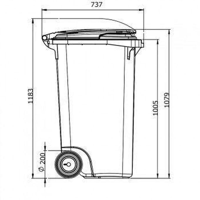 Afvalcontainer 240 liter grijs met bruin deksel