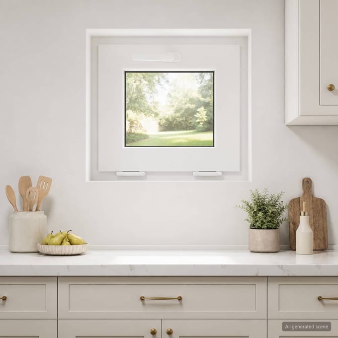 vidaXL - Kleur - binnenkant - kelderraam - Wit - RISOR - 45 - x - 40 - cm