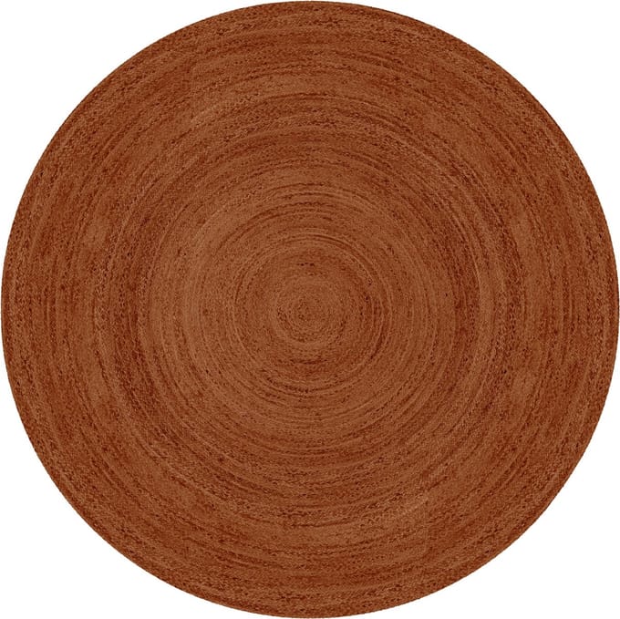 Rond jute vloerkleed Roest/terracotta 200cm Mrcarpet