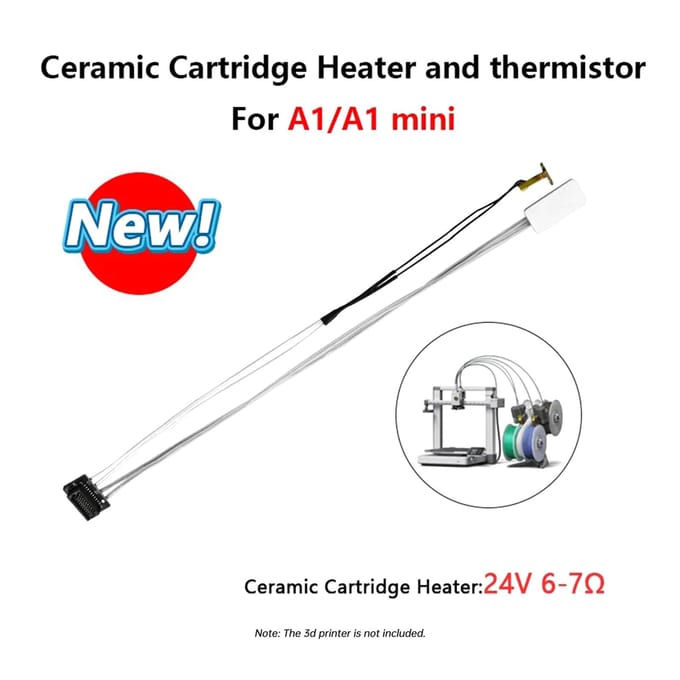 Keramische Verwarmer en Thermistor voor Bambu lab A1A1 mini 3D Printers Accessoires Met Geïntegreerde wit