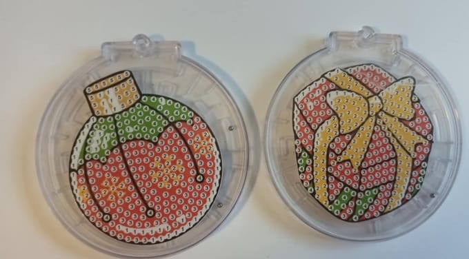 diamond painting - kerstboomversiering - sleutelhanger - doolhof/labyrinth maze game ( 2 stuks ) 318