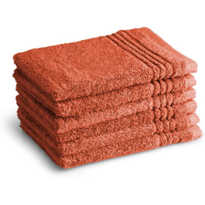 PHLOX Supreme Washandjes 16x21 - set van 6 - Zware kwaliteit 600 g/m2 - Terracotta