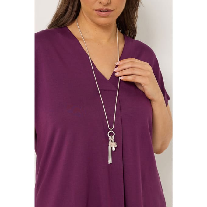 Yours Zilverkleurige Lange Ketting Met Bedelsize One Size