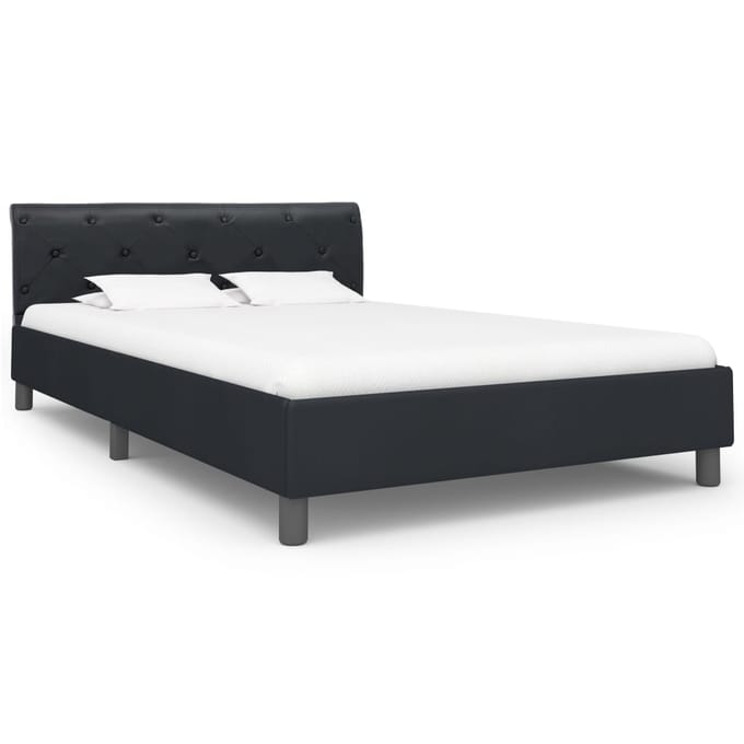 vidaXL - Bedframe - kunstleer - zwart - 140x200 - cm