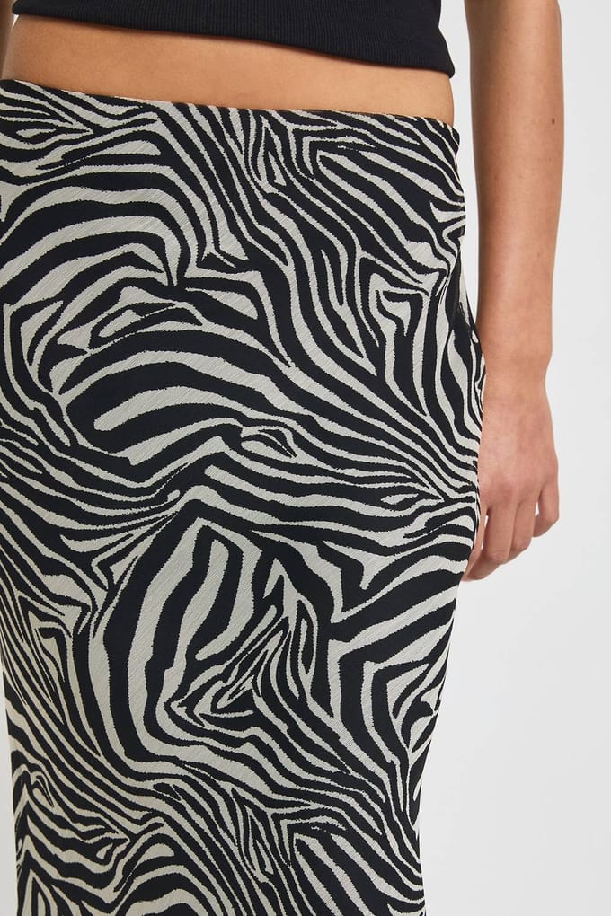 boohoo Dames Zebra Print Chiffon Maxi Rok | Maat: 6
