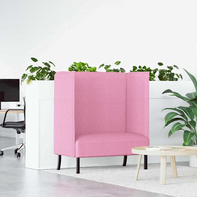 vidaXL - Hoog - rugbank - 101cm - Roze - Stof