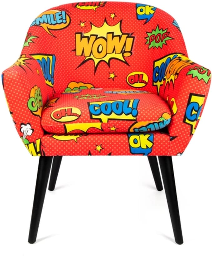 Excelsa Italiaans Design Pop Fauteuil – Excelsa Living | Polyester & Hout, Multicolor Design 70 x 83 cm