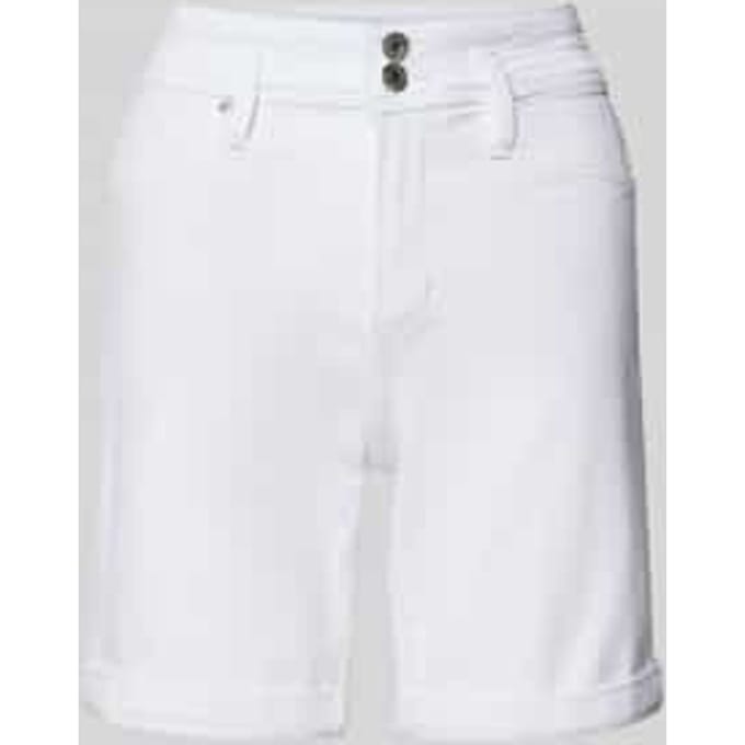 Korte regular fit jeans met riemlussen