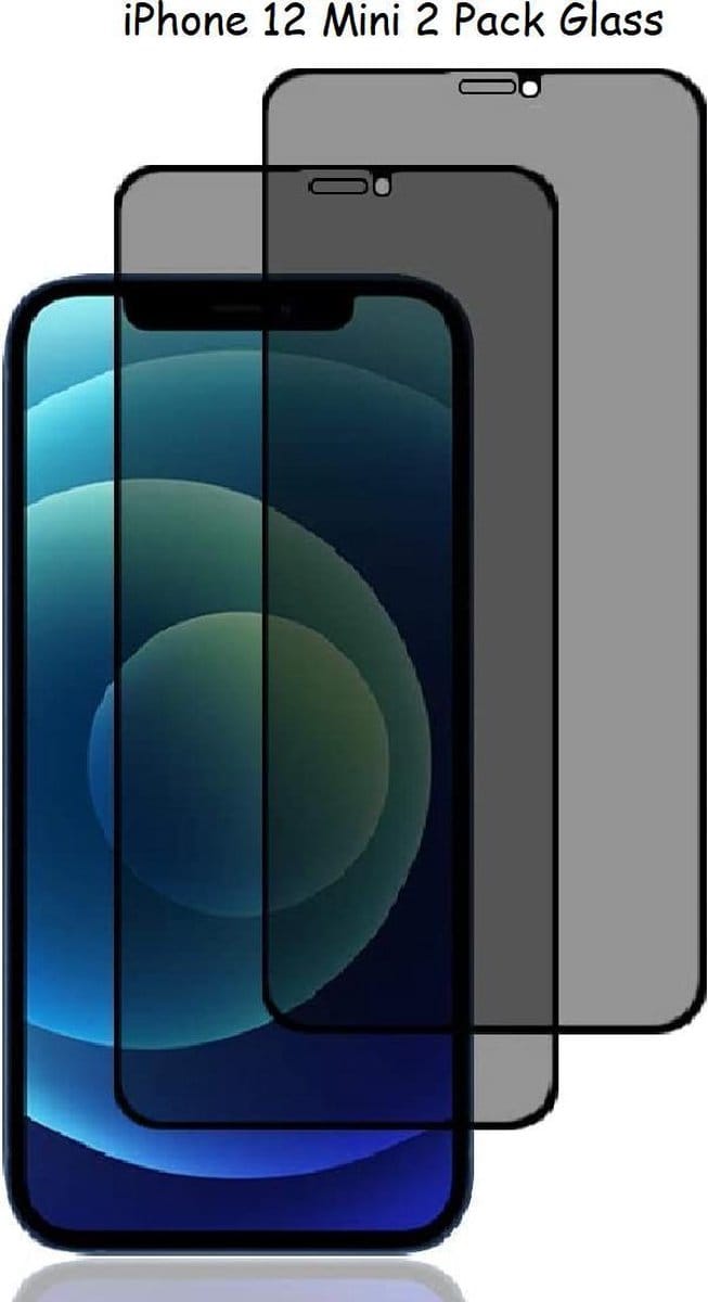 Screenprotector Geschikt voor 12 Mini Privacy Screenprotector Glass - Screenprotector Geschikt voor 12 Mini AntiSpy Premium Screenprotector - 2pack tempered glass