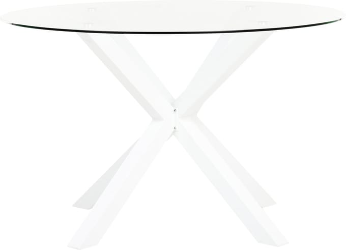MALETTO - Tuintafel - Wit - 120 cm - Glas/Aluminium