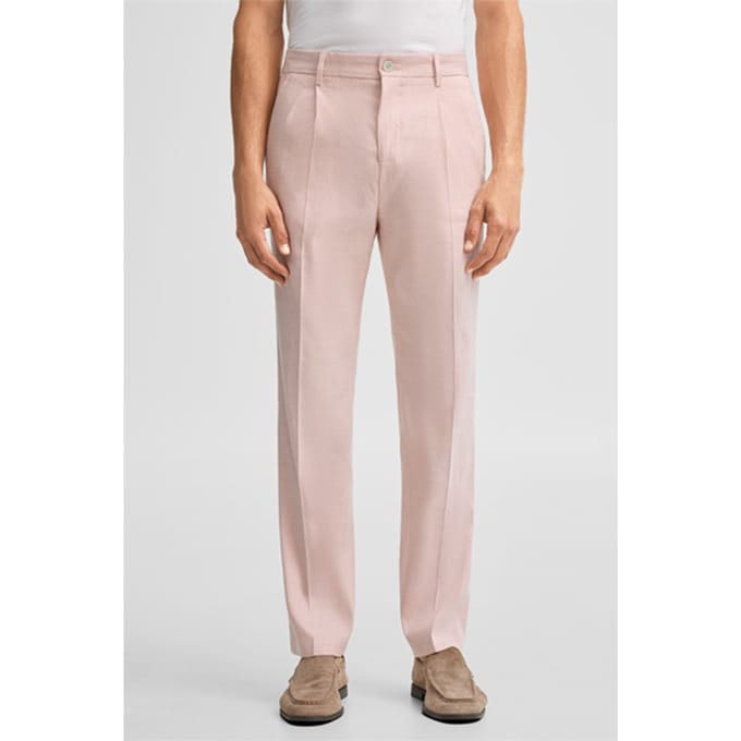 Modulaire pantalon Tomeo met linnenaandeel, rosé