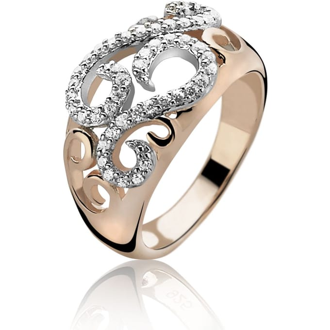 Orphelia ZR-3894/52 - Ring Rosé Design - Silver 925 - Zirconium - Maat 52
