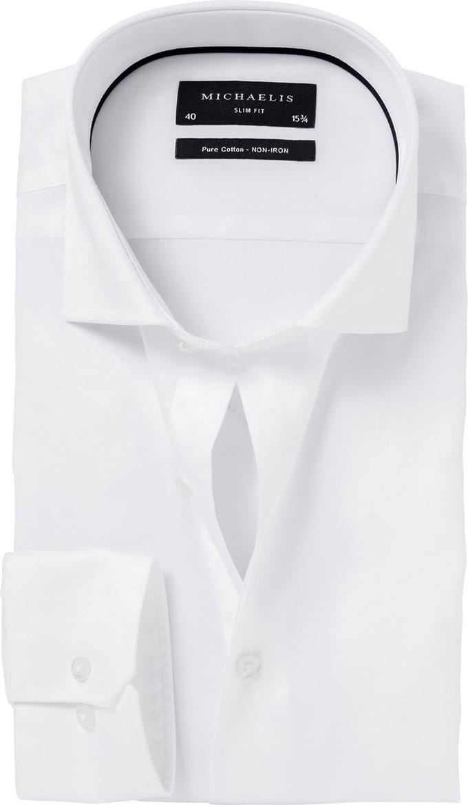 Michaelis slim fit overhemd - twill - wit
