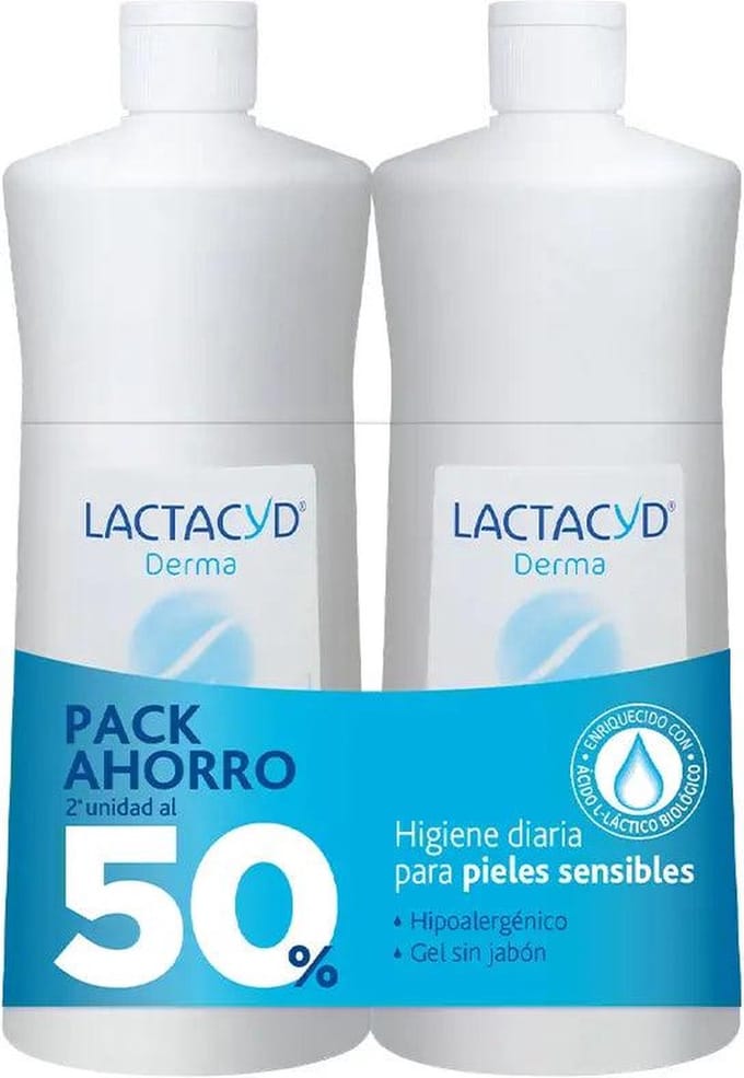 Gel Bain - DERMA - Lactacyd - 1 L - Hypoallergénique - Peaux Sensibles